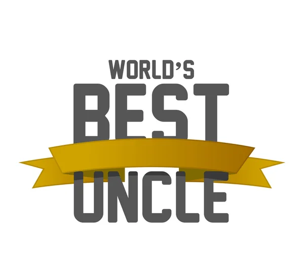 Worlds best uncle ribbon sign illustration design — Stock Photo, Image