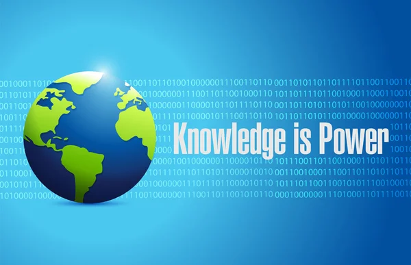 Wissen ist Macht Globus Zeichen Illustration Design — Stockfoto