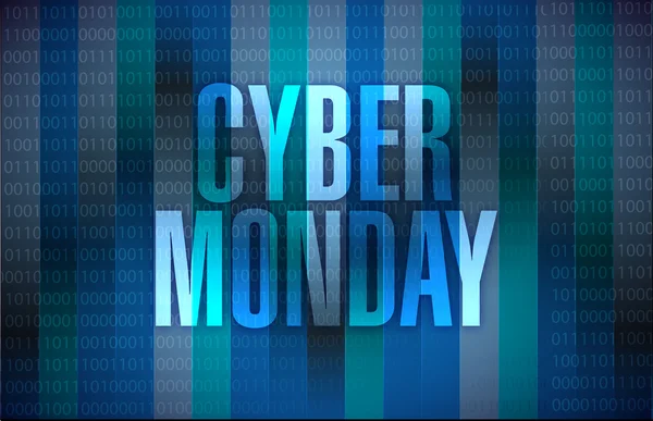 Cyber monday binary sign illustration design — стоковое фото