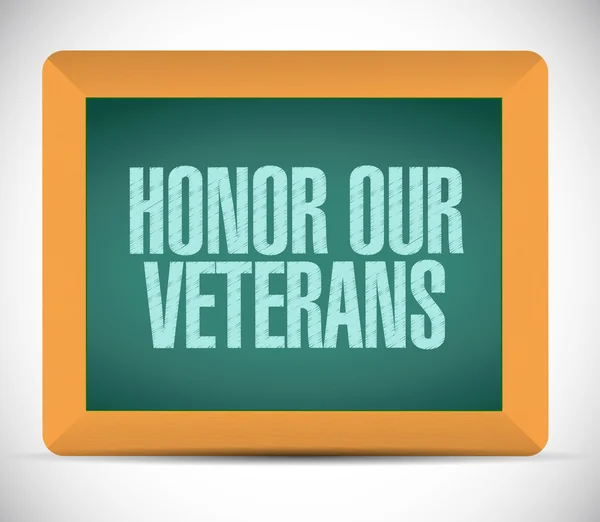 Honor our veterans board sign — Stock Photo, Image