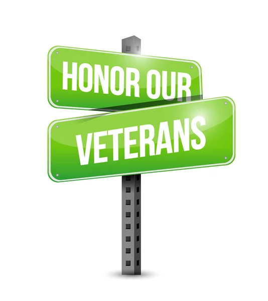 Honor our veterans road sign illustration — Stock Photo, Image