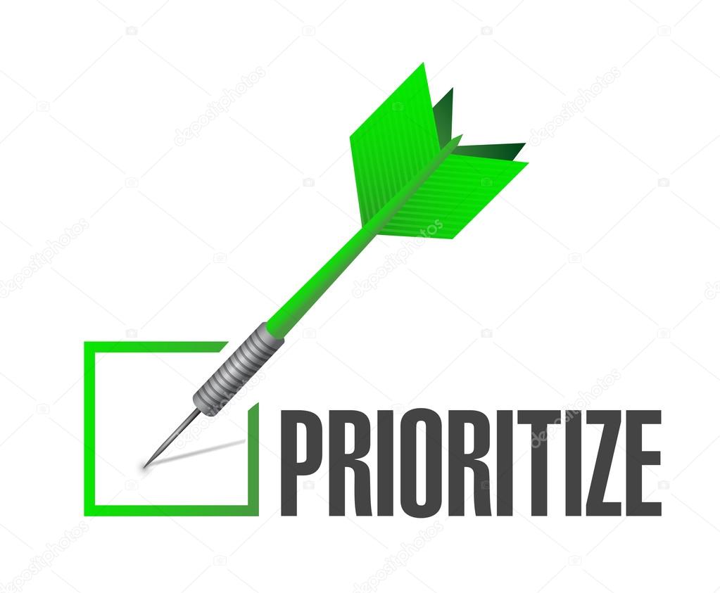 prioritize check dart illustration design