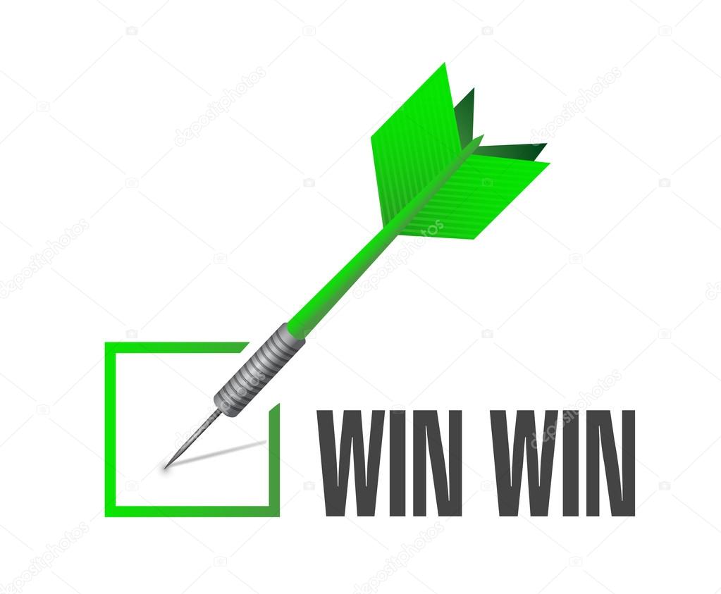 win win check dart illustration design