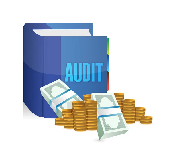 Audit book and money illustration design — Stock Photo, Image