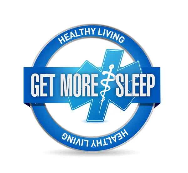 Krijg meer slaap gezond leven zegel illustratie — Stockfoto