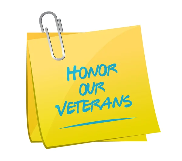 Honor our veterans memo illustration design — Stock Photo, Image