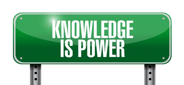 Wissen ist Macht Verkehrszeichen Illustration Design — Stockfoto
