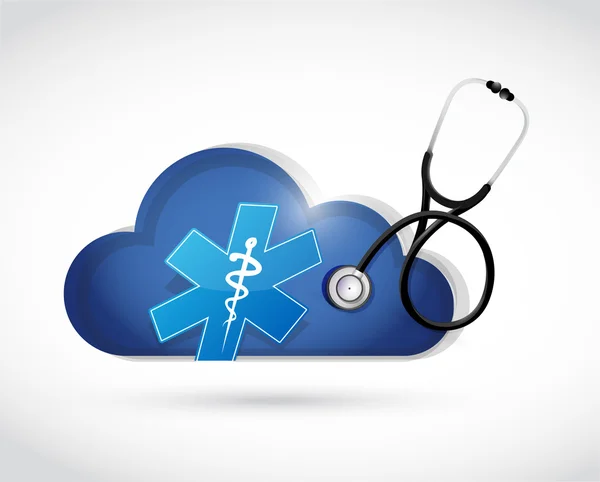 Protezione della salute cloud computing illustrazione — Foto Stock