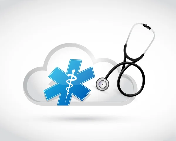 Illustrazione del concetto di cloud computing medico — Foto Stock