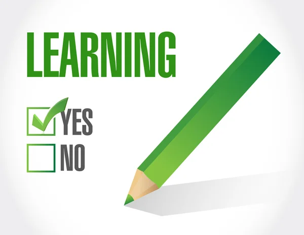 Yes to learning check list illustration — Stock Photo, Image