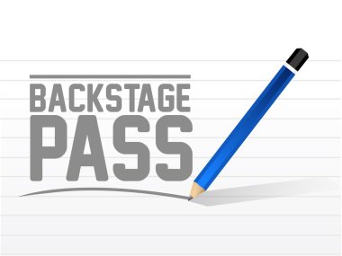backstage pass message sign illustration design clipart
