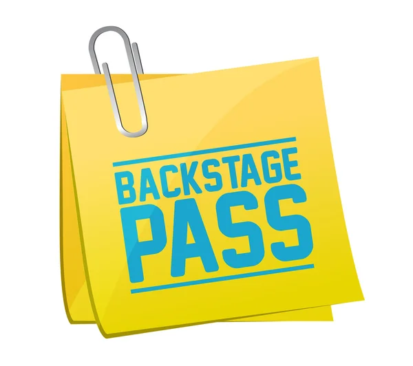 Backstage pass post it illustration design — Stock Photo, Image