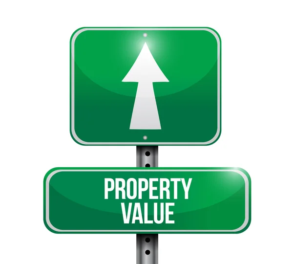 Property value road sign illustration — Stock Photo, Image