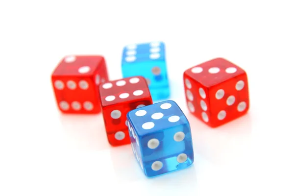 Red and blue dices — Stock Photo, Image