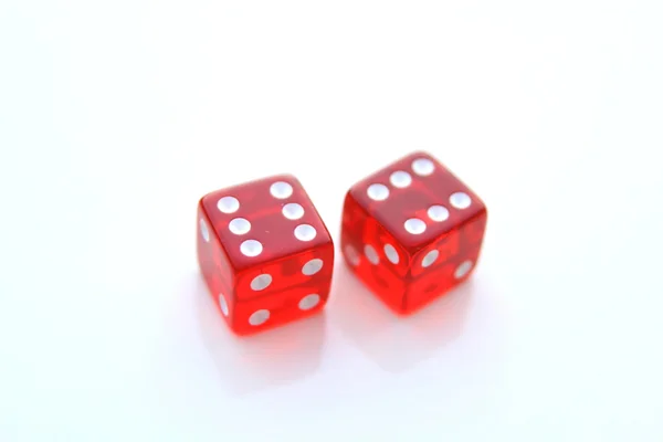 Closeup of a pair of red dices — Stock Photo, Image