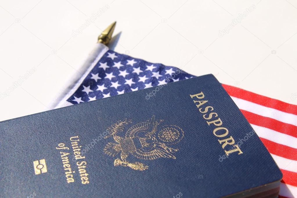 A horizontal image of an American passport