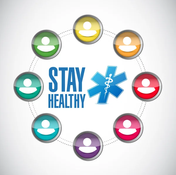 Stay heathy people cycle illustration design — Stock Photo, Image