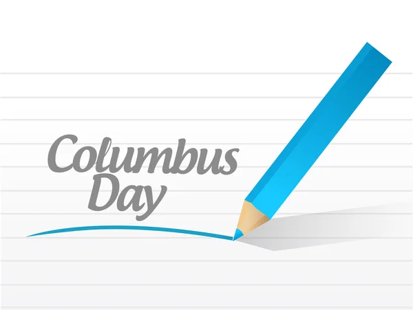 Columbus día mensaje signo ilustración diseño — Foto de Stock