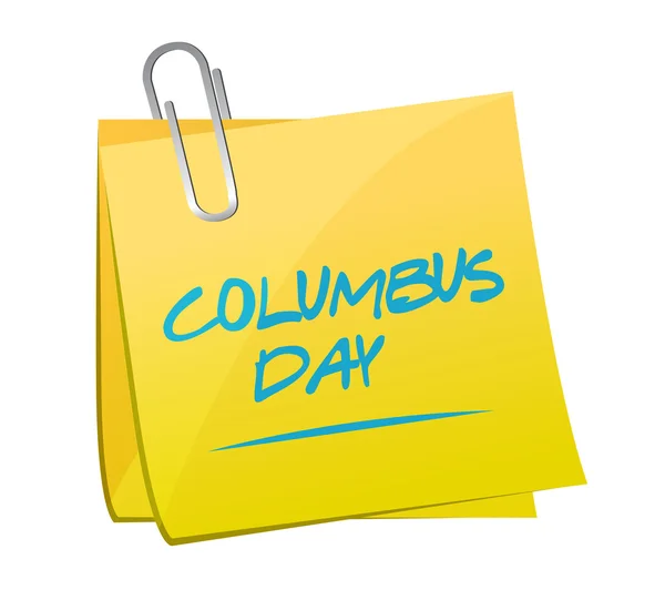 Columbus day memo post illustration design — Stock Photo, Image