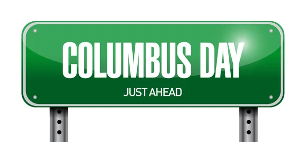 Ημέρα του Κολόμβου οδικό σημάδι εικονογράφηση σχέδιο — Φωτογραφία Αρχείου