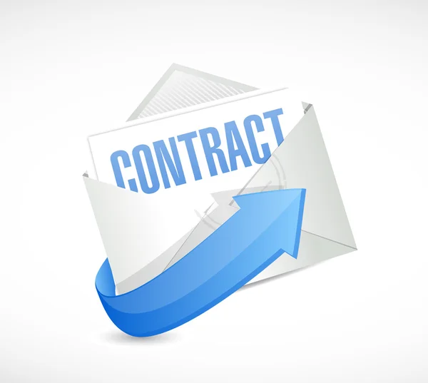 Kontrakt mail illustration design — Stockfoto