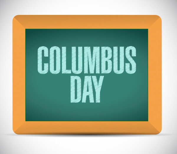 columbus day board sign illustration