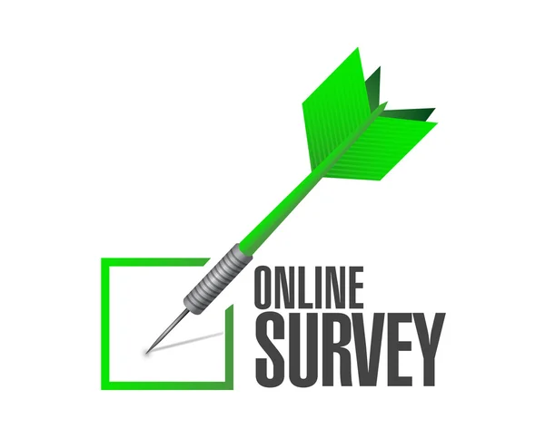 Online survey check dart illustration design — Stock Photo, Image