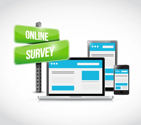 Online survey computer technology — Stock Photo, Image