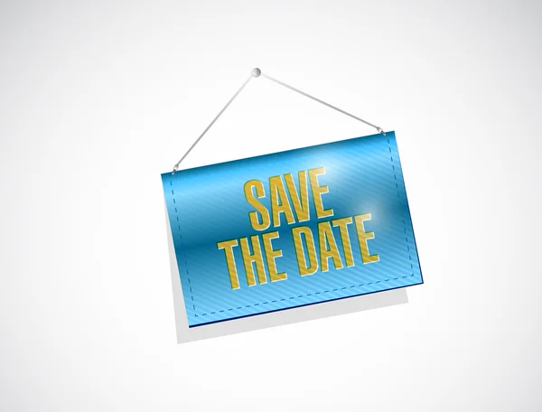 Save the date hanging banner illustration design — Stock Photo, Image