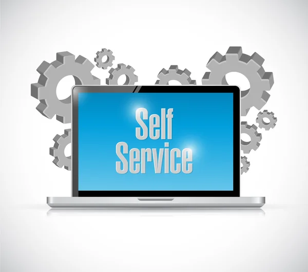 Illustrazione della tecnologia informatica self service — Foto Stock