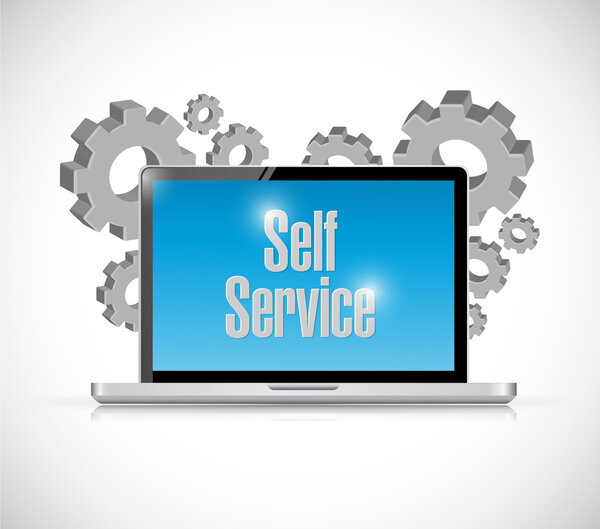 self service computer technology illustration