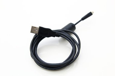 izole siyah Usb kablosu