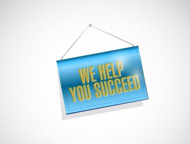 Biz asılı başarılı yardımcı banner işareti