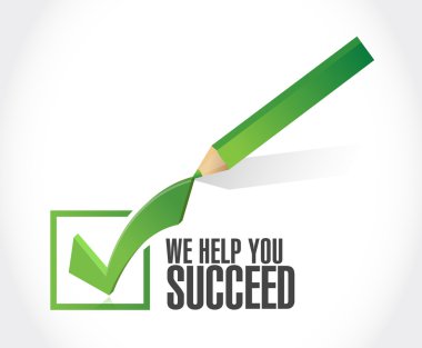 Biz onay işareti işareti başarılı yardımcı