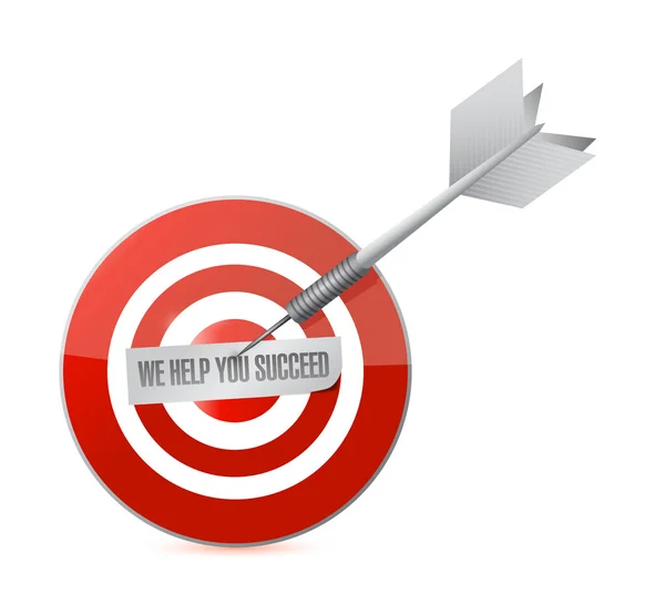 We help you succeed target sign — Stock Photo, Image