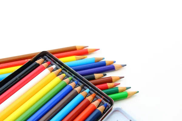 Color pencils isolated over white background — Stock Photo, Image