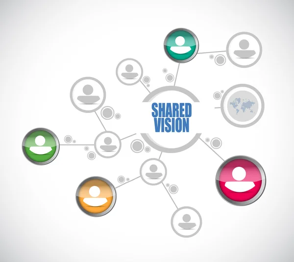 Shared vision people network illustration design — Stock Photo, Image