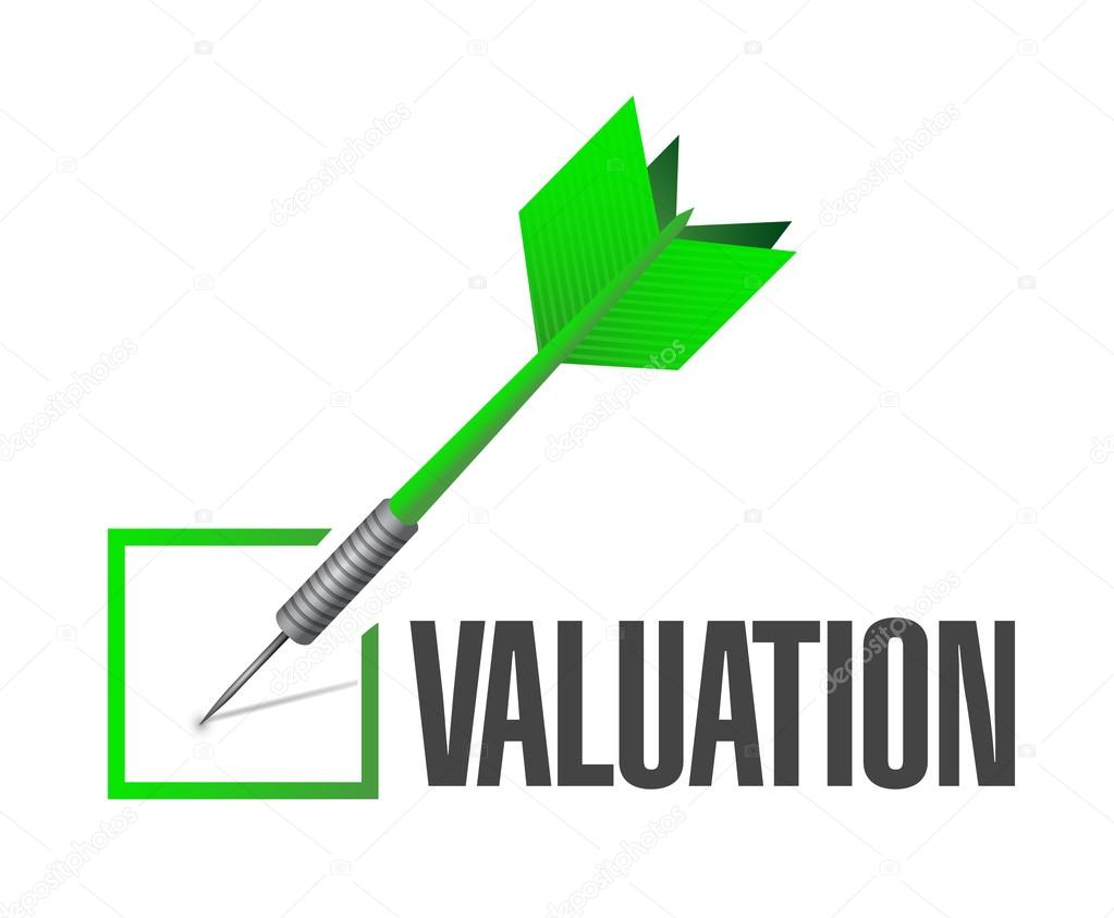 valuation check dart illustration design