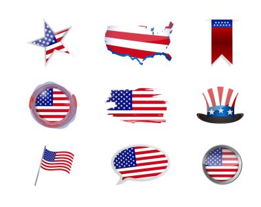 Çizimde tasarım ABD Amerika Icon set