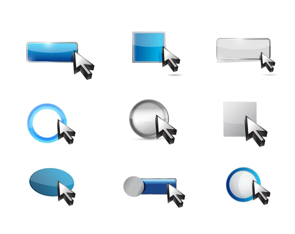 Web buttons icon set illustration — Stock Photo, Image