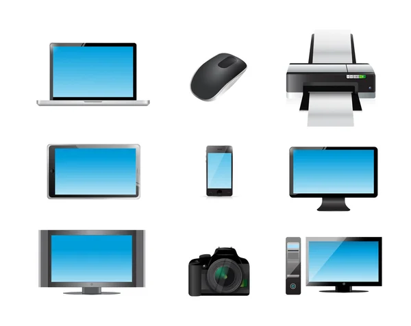 現代の電子機器のアイコン セットの図 — ストック写真
