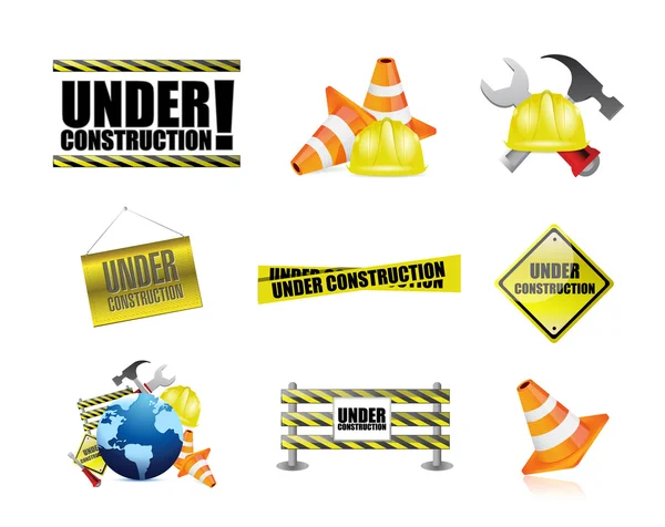 Under construction tools icon set illustration — Stock Photo, Image