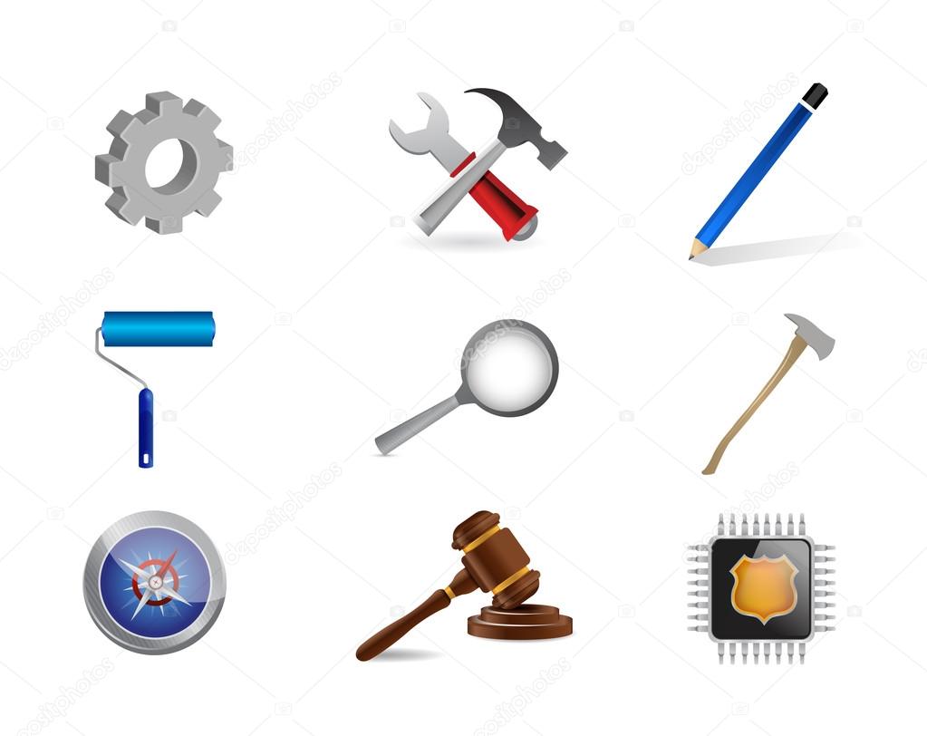 job tools icon set icon set illustration