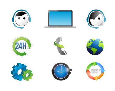 resimde Müşteri Destek kavramı Icon set