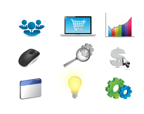 Affiliate marketing concept icon set illustration — Stock Photo, Image