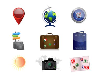 tatil kavramı simge kümesi tasarlamak seyahat