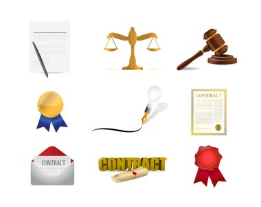 resimde yasal sözleşme kavramı Icon set