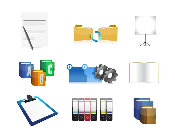 Old school business concept icon set — Stock Photo, Image