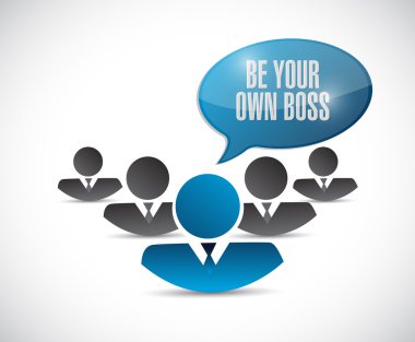 be your own boss team message illustration design