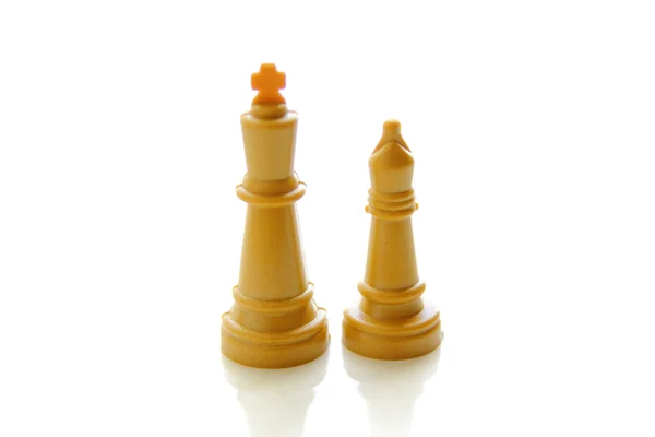 Close-up of a king and a queen chess pieces — Stock Photo, Image